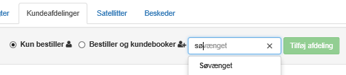 Tilføj kundeafdeling til bestiller